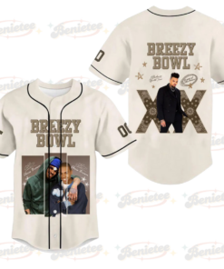 Custom Name And Number Chris Brown Tour Baseball Jersey, Breezy Bowl XX Music Tour 2025 Baseball Jersey