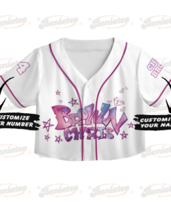 Alternative view of Custom Chris Brown CropTop Baseball Jersey, Breezy Bowl XX Music Tour 2025 CropTop Baseball Jersey