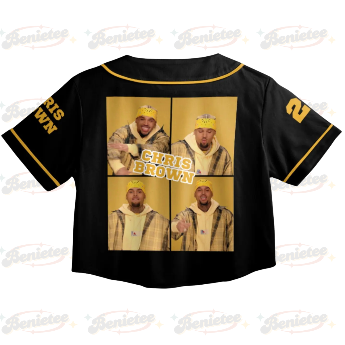 Personalized Chris Brown Breezy Bowl XX Croptop Baseball Jersey, Chris Brown 2025 Tour Croptop Baseball Jersey - Image 3