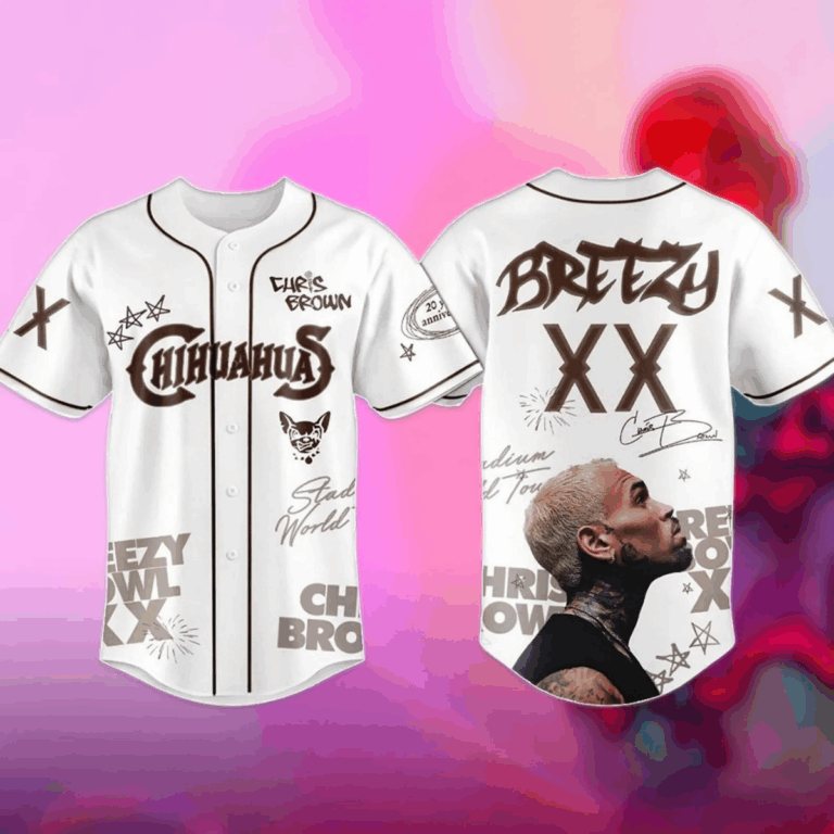 Alternative view of Chris Brown Tour Baseball Jersey, Breezy Bowl XX Tour 2025 Baseball Jersey