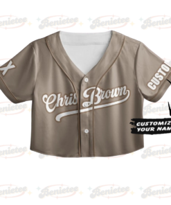 Alternative view of Personalized Chris Brown CropTop Baseball Jersey, Breezy Bowl XX 2025 CropTop Baseball Jersey