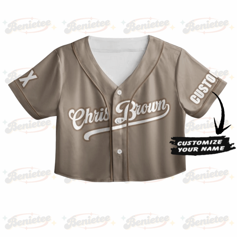 Alternative view of Personalized Chris Brown CropTop Baseball Jersey, Breezy Bowl XX 2025 CropTop Baseball Jersey
