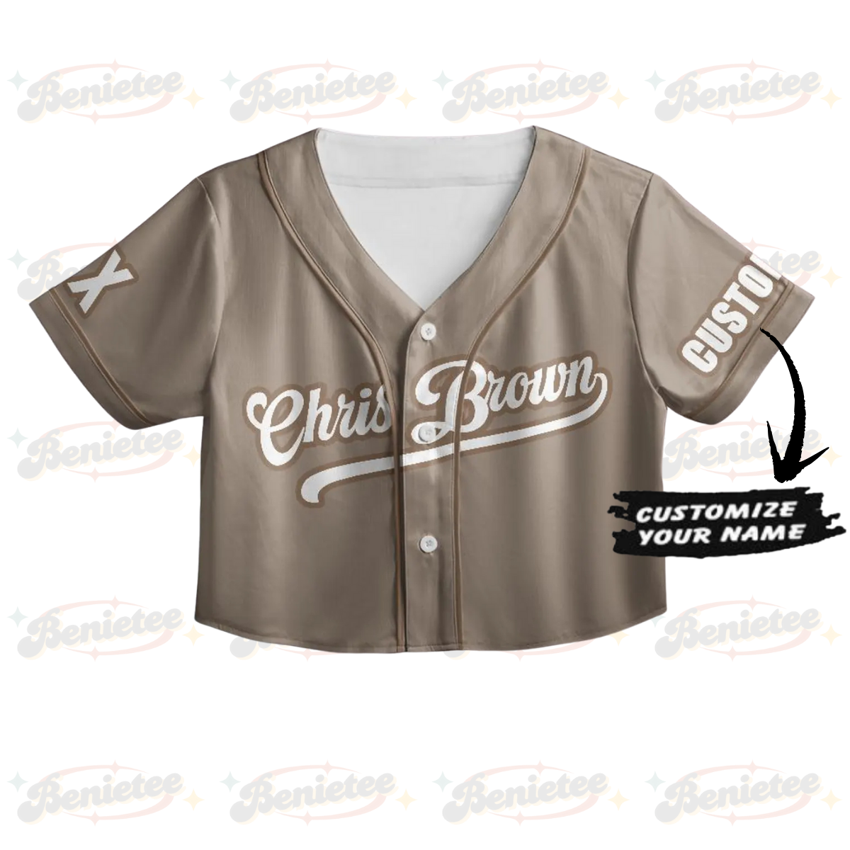 Personalized Chris Brown CropTop Baseball Jersey, Breezy Bowl XX 2025 CropTop Baseball Jersey - Image 2