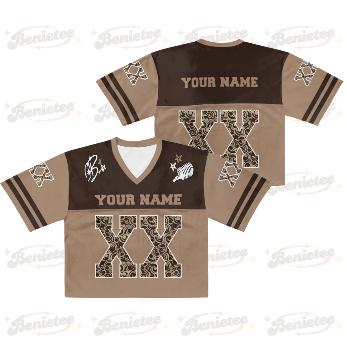 Custom Chris Brown Croptop Mesh Football, Breezy Bowl Tour 2025 Croptop Mesh Football