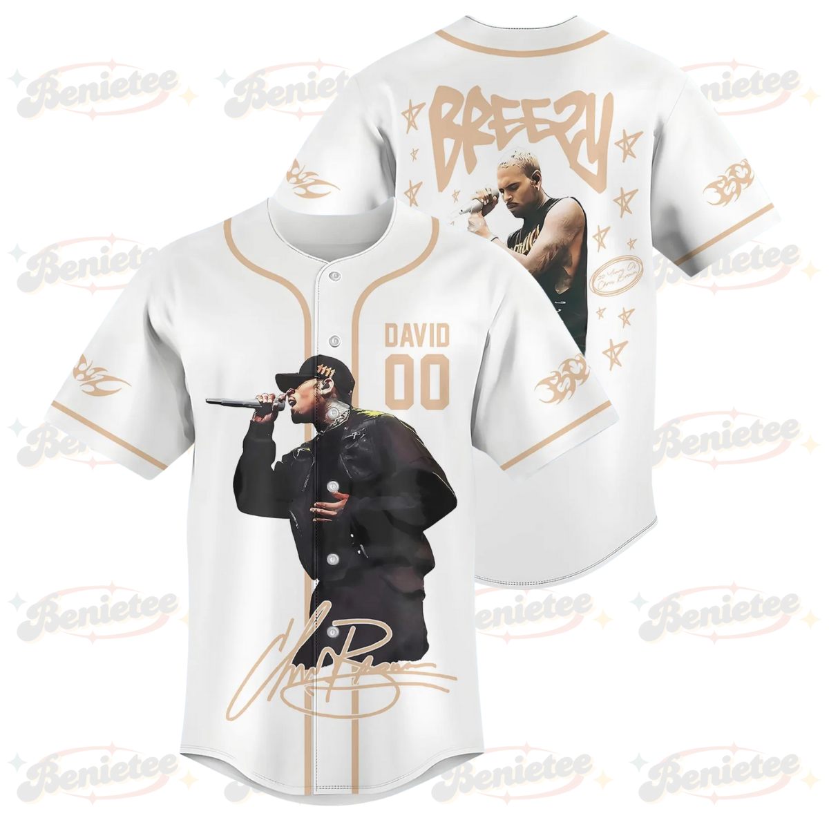 Custom Chris Brown Tour Baseball Jersey, Breezy Bowl XX Music Tour 2025 Baseball Jersey - Image 4