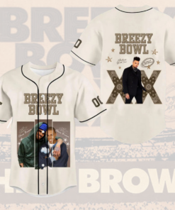 Alternative view of Custom Name And Number Chris Brown Tour Baseball Jersey, Breezy Bowl XX Music Tour 2025 Baseball Jersey