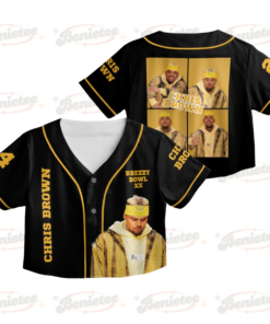 Personalized Chris Brown Breezy Bowl XX Croptop Baseball Jersey, Chris Brown 2025 Tour Croptop Baseball Jersey