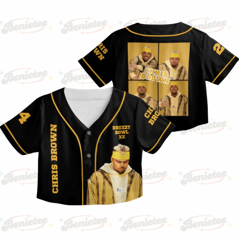 Personalized Chris Brown Breezy Bowl XX Croptop Baseball Jersey, Chris Brown 2025 Tour Croptop Baseball Jersey