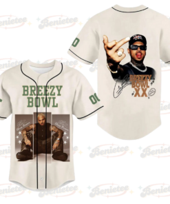Custom Name And Number Chris Brown Tour Baseball Jersey, Breezy Bowl XX Music Tour 2025 Baseball Jersey