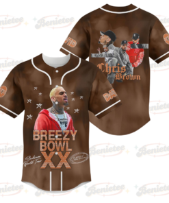 Custom Chris Brown Breezy Bowl Baseball Jersey, Breezy Bowl Music Tour 2025 Baseball Jersey