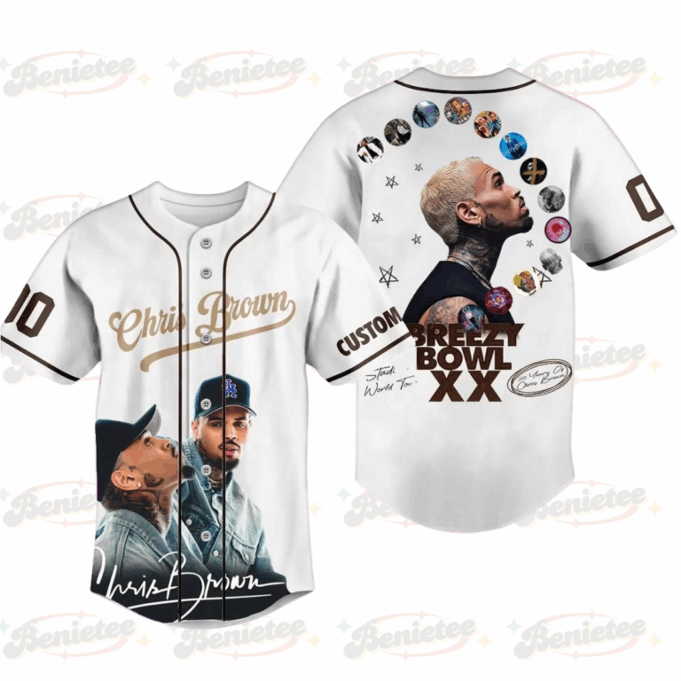 Pesonalized Chris Brown Baseball Jersey, Breezy Bowl XX Tour 2025 Baseball Jersey