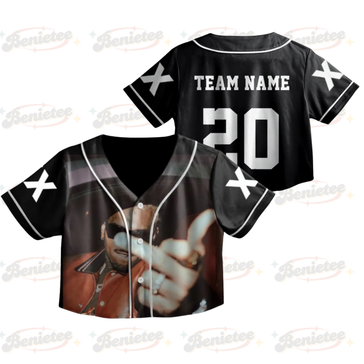 Personalized Chris Brown Croptop Baseball Jersey, Chris Brown Fans, Summer 2025 Breezy Bowl XX