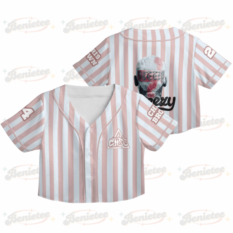 Custom Chris Brown CropTop Baseball Jersey, Breezy Bowl XX Music Tour 2025 CropTop Baseball Jersey