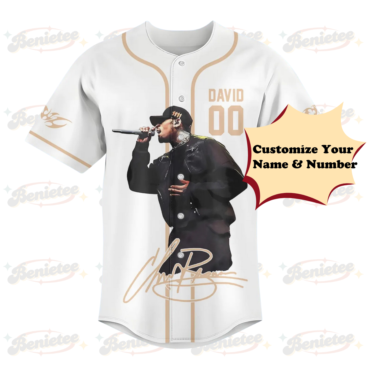 Custom Chris Brown Tour Baseball Jersey, Breezy Bowl XX Music Tour 2025 Baseball Jersey