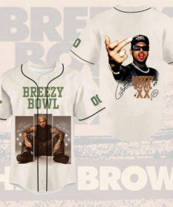 Alternative view of Custom Name And Number Chris Brown Tour Baseball Jersey, Breezy Bowl XX Music Tour 2025 Baseball Jersey