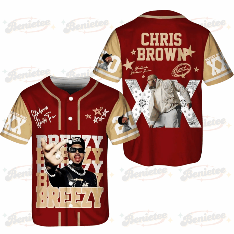 Custom Number Chris Brown Tour Baseball Jersey, Breezy Bowl XX Music Tour 2025 Baseball Jersey