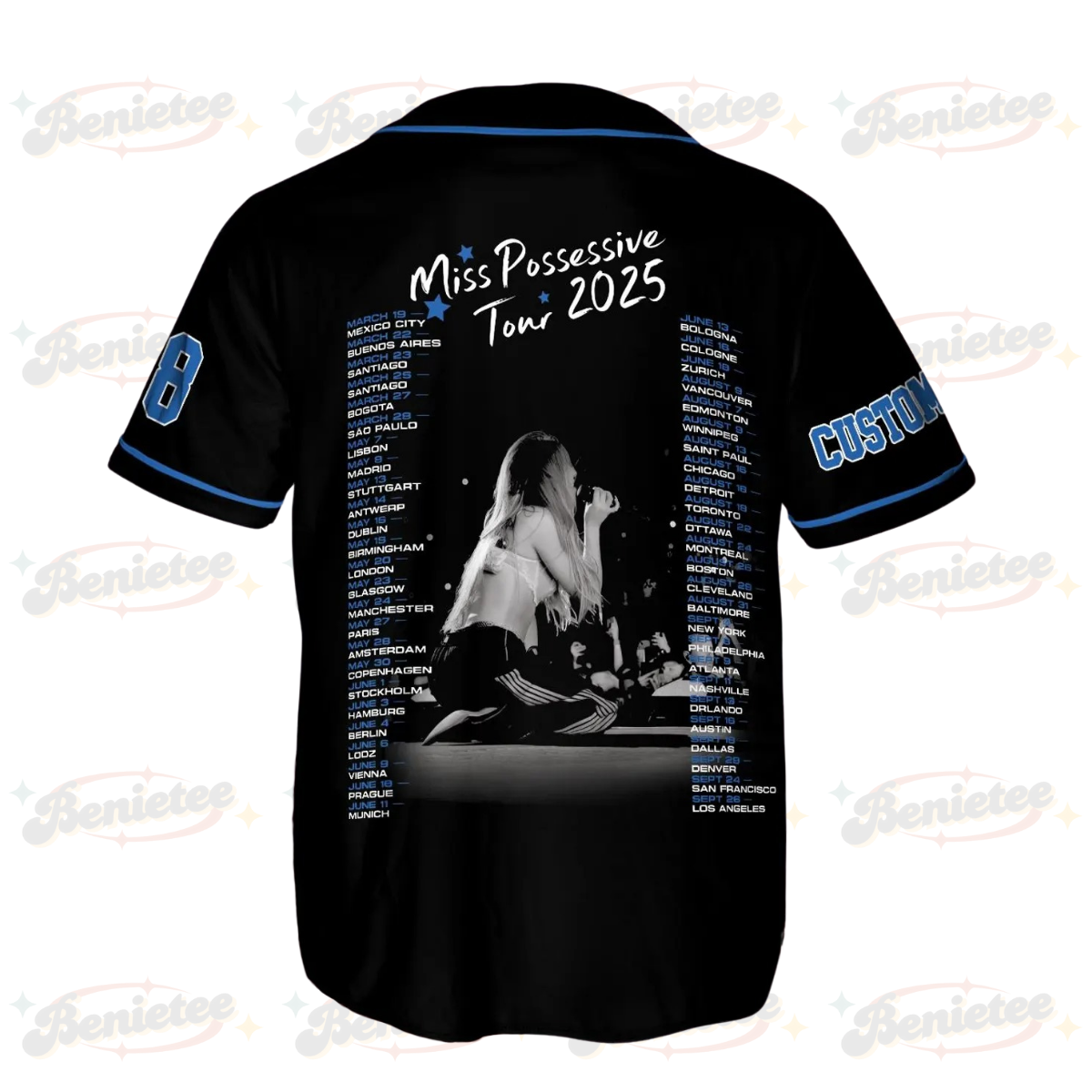 Personalized Tate Mcrae T8 Baseball Jersey, Tate Concert Baseball Jersey, T8 Mcrae Baseball Jersey - Image 3