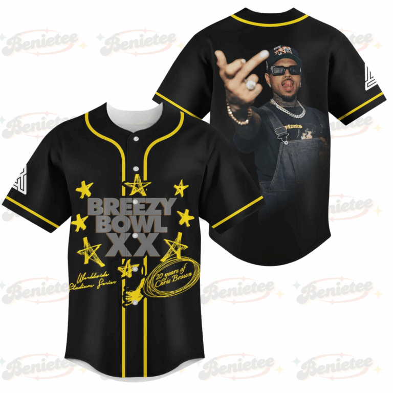 Chris Brown Baseball Jersey, Breezy Bowl XX Tour 2025 Baseball Jersey