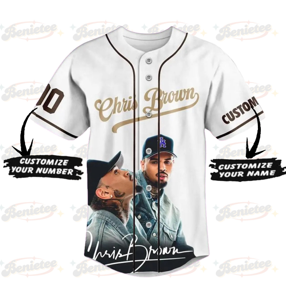 Pesonalized Chris Brown Baseball Jersey, Breezy Bowl XX Tour 2025 Baseball Jersey - Image 2