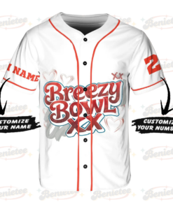 Alternative view of Custom Chris Brown Tour Baseball Jersey, Breezy Bowl XX Tour 2025 Baseball Jersey