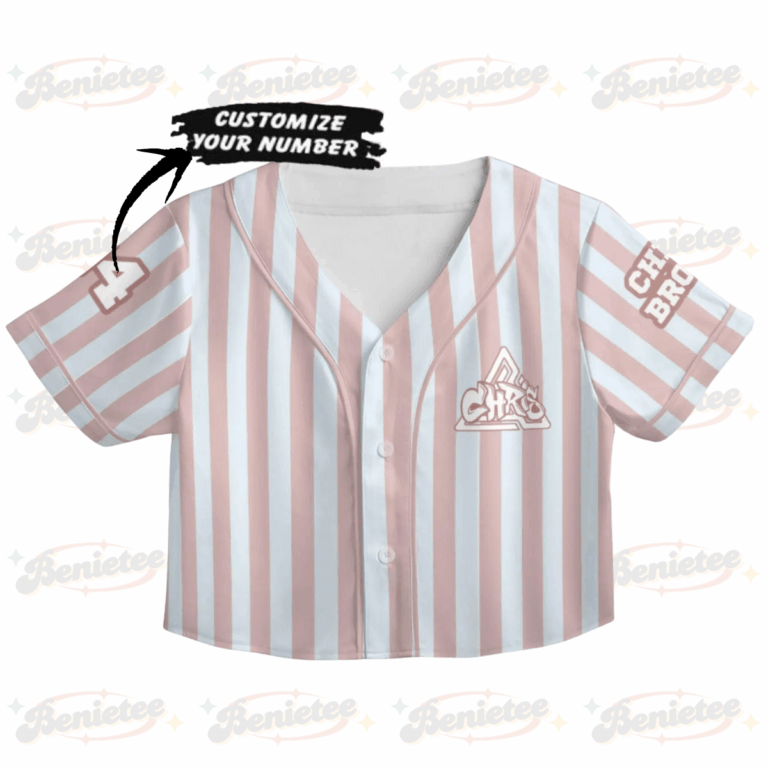 Alternative view of Custom Chris Brown CropTop Baseball Jersey, Breezy Bowl XX Music Tour 2025 CropTop Baseball Jersey