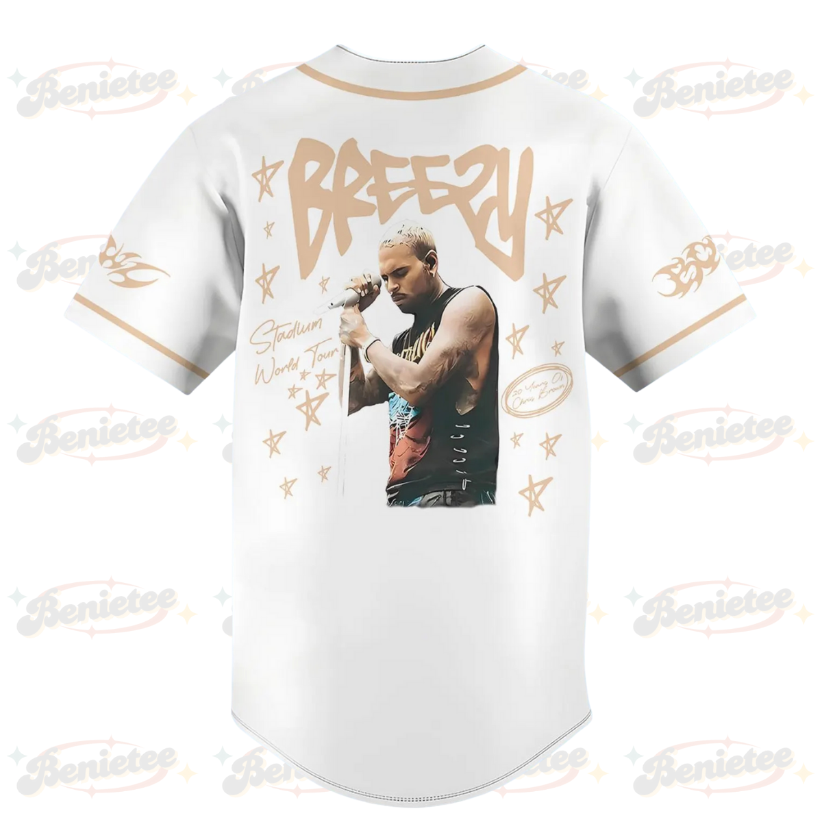 Custom Chris Brown Tour Baseball Jersey, Breezy Bowl XX Music Tour 2025 Baseball Jersey - Image 3