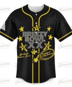 Alternative view of Chris Brown Baseball Jersey, Breezy Bowl XX Tour 2025 Baseball Jersey
