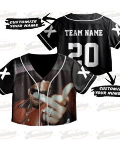 Alternative view of Personalized Chris Brown Croptop Baseball Jersey, Chris Brown Fans, Summer 2025 Breezy Bowl XX