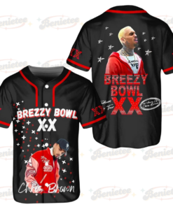 Chris Brown Tour Baseball Jersey, Breezy Bowl XX Tour 2025 Baseball Jersey