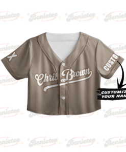 Alternative view of Personalized Chris Brown CropTop Baseball Jersey, Breezy Bowl XX 2025 CropTop Baseball Jersey