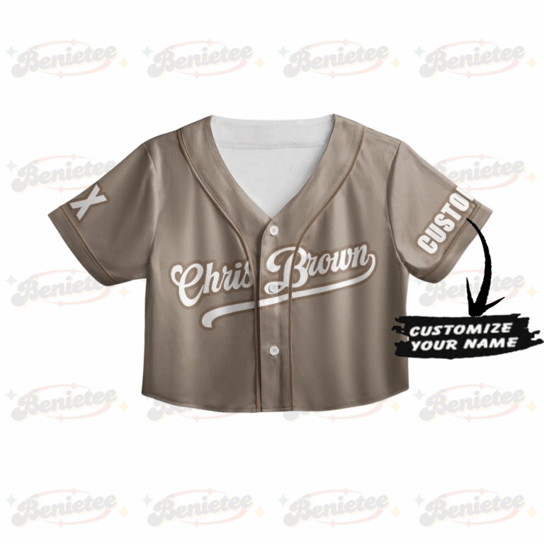 Alternative view of Personalized Chris Brown CropTop Baseball Jersey, Breezy Bowl XX 2025 CropTop Baseball Jersey