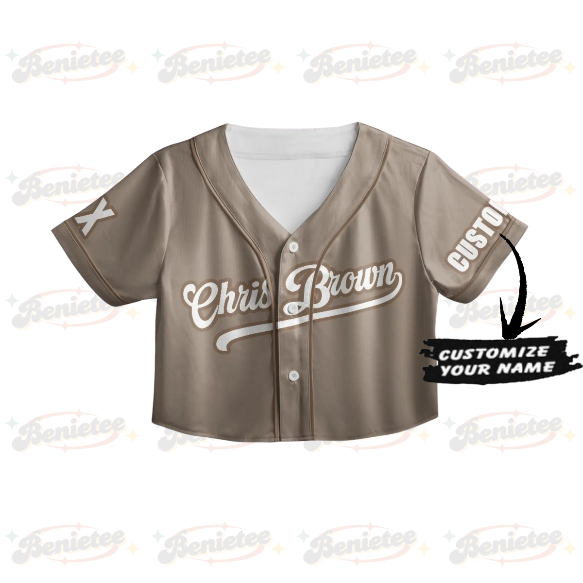 Personalized Chris Brown CropTop Baseball Jersey, Breezy Bowl XX 2025 CropTop Baseball Jersey - Image 2