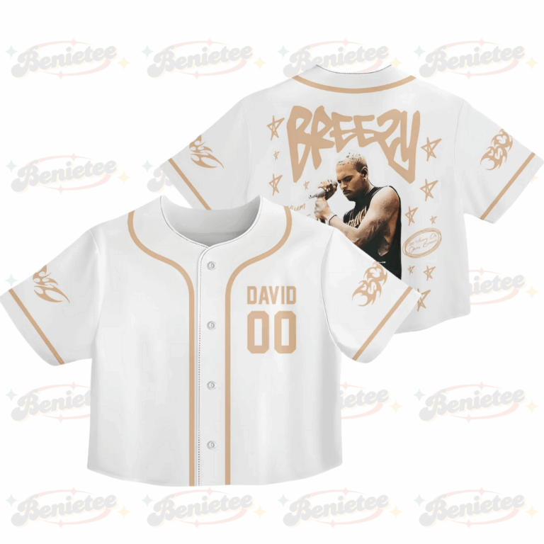 Personalized Name & Number Chris Brown Tour CropTop Baseball Jersey, Breezy Bowl XX Music Tour 2025 CropTop Baseball Jersey