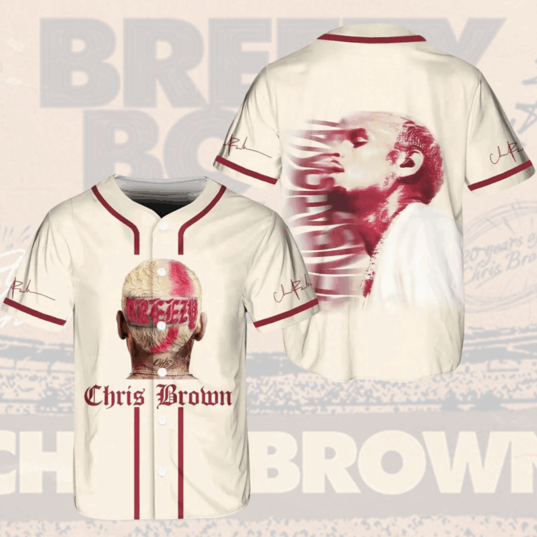 Alternative view of Chris Brown Tour Baseball Jersey, Breezy Bowl XX Music Tour 2025 Baseball Jersey