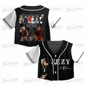 Chris Brown Tour CropTop Baseball Jersey, Breezy Bowl XX Music Tour 2025 CropTop Baseball Jersey