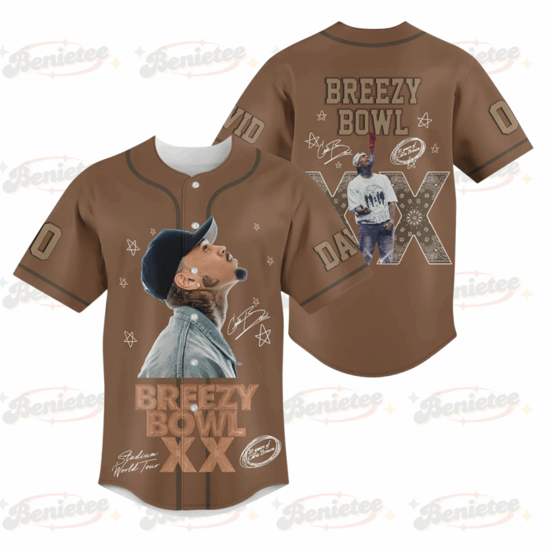 Personalized Chris Brown Tour Jersey, Chris Brown Breezy Bowl Baseball Jersey, Breezy Bowl XX 2025 Shirt