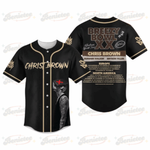 Chris Brown Baseball Jersey, Breezy Bowl XX Music Tour 2025 Baseball Jersey