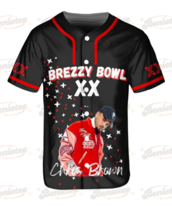 Alternative view of Chris Brown Tour Baseball Jersey, Breezy Bowl XX Tour 2025 Baseball Jersey