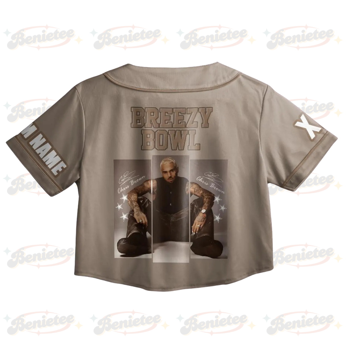 Personalized Chris Brown CropTop Baseball Jersey, Breezy Bowl XX 2025 CropTop Baseball Jersey - Image 3