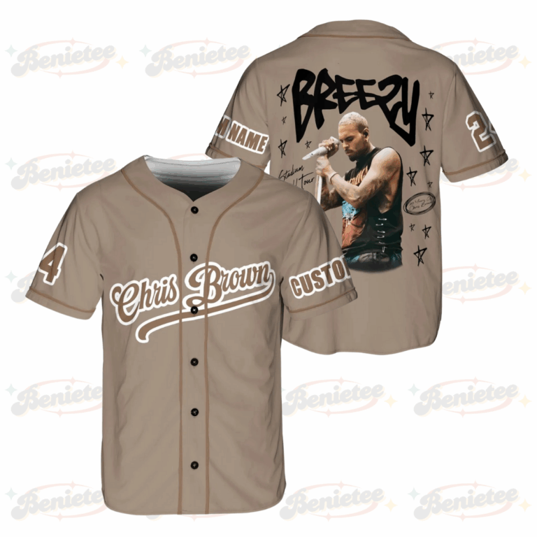 Personalized Chris Brown Tour Baseball Jersey, Breezy Bowl XX Music Concert Tour 2025 Baseball Jersey