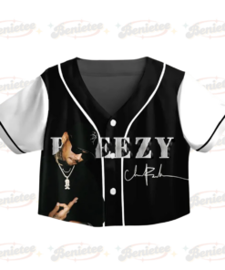 Alternative view of Chris Brown Tour CropTop Baseball Jersey, Breezy Bowl XX Music Tour 2025 CropTop Baseball Jersey