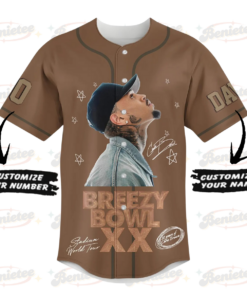 Alternative view of Personalized Chris Brown Tour Jersey, Chris Brown Breezy Bowl Baseball Jersey, Breezy Bowl XX 2025 Shirt