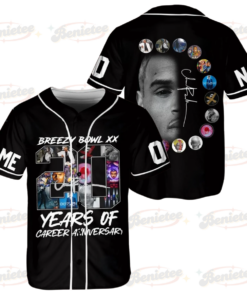 Custom Chris Brown Tour Baseball Jersey, Breezy Bowl XX Tour 2025 Baseball Jersey