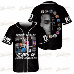 Custom Chris Brown Tour Baseball Jersey, Breezy Bowl XX Tour 2025 Baseball Jersey