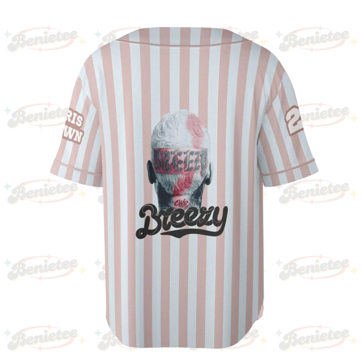 Custom Number Chris Brown Baseball Jersey, Breezy Bowl XX Tour 2025 Baseball Jersey - Image 2