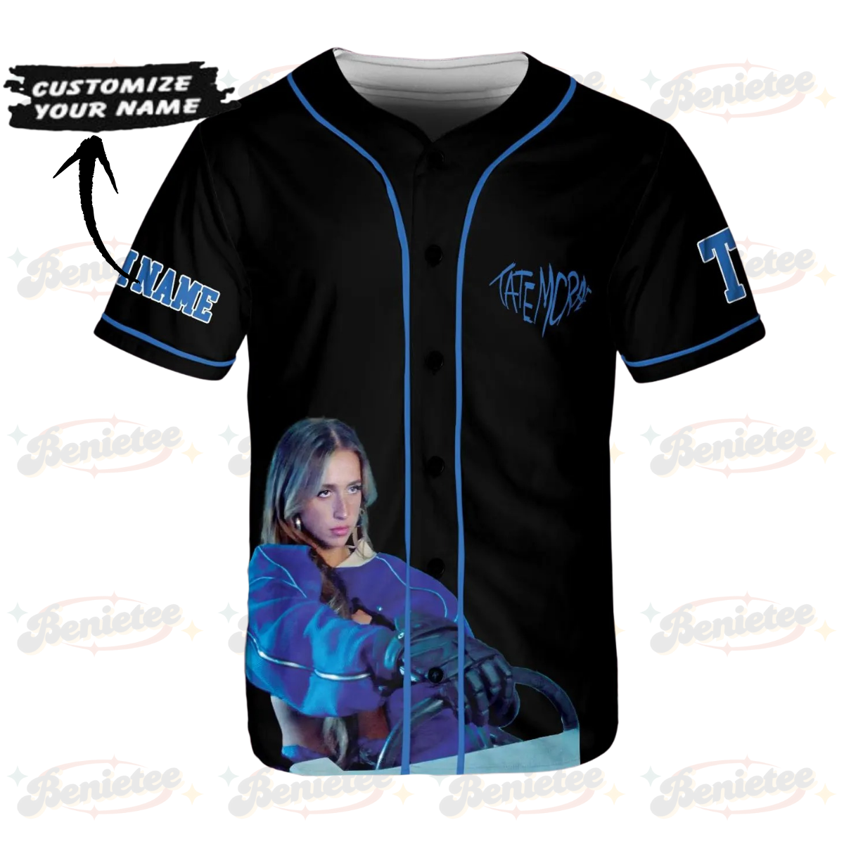 Personalized Tate Mcrae T8 Baseball Jersey, Tate Concert Baseball Jersey, T8 Mcrae Baseball Jersey - Image 2