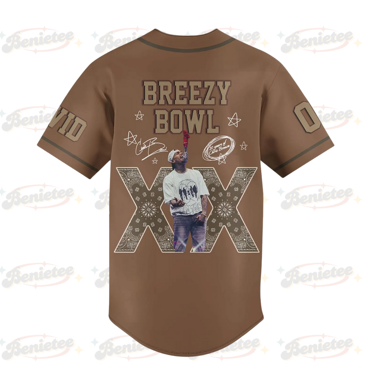 Personalized Chris Brown Tour Jersey, Chris Brown Breezy Bowl Baseball Jersey, Breezy Bowl XX 2025 Shirt - Image 3