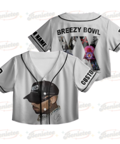 Personalized Chris Brown CropTop Baseball Jersey, Breezy Bowl XX 2025 CropTop Baseball Jersey