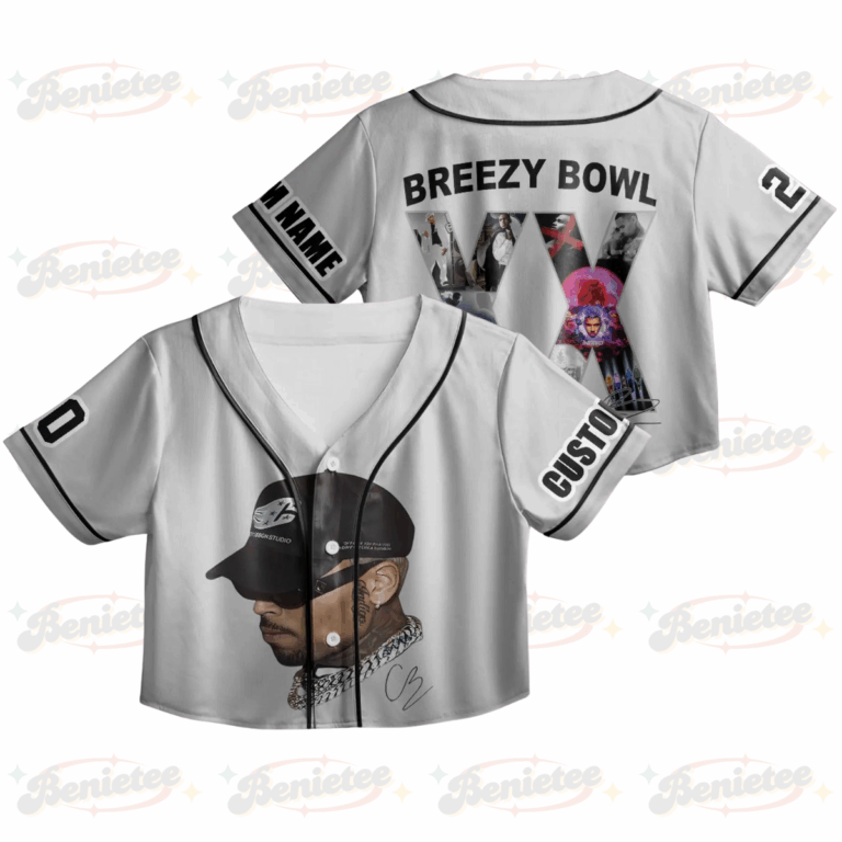 Personalized Chris Brown CropTop Baseball Jersey, Breezy Bowl XX 2025 CropTop Baseball Jersey
