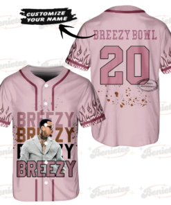 Alternative view of Custom Chris Brown Tour Baseball Jersey, Breezy Bowl XX Music Tour 2025 Baseball Jersey For Fans